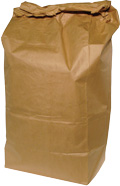 Photo of paper bag filled with yard waste