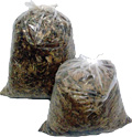 Photo with yard waste in two see through bags
